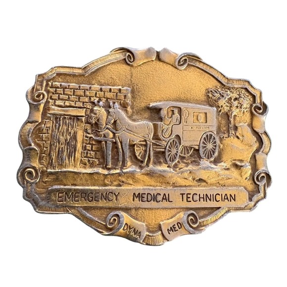 Dyna Med EMT Belt Buckle Horse Carriage‎ Emergency Medical Technician First Resp main image 7